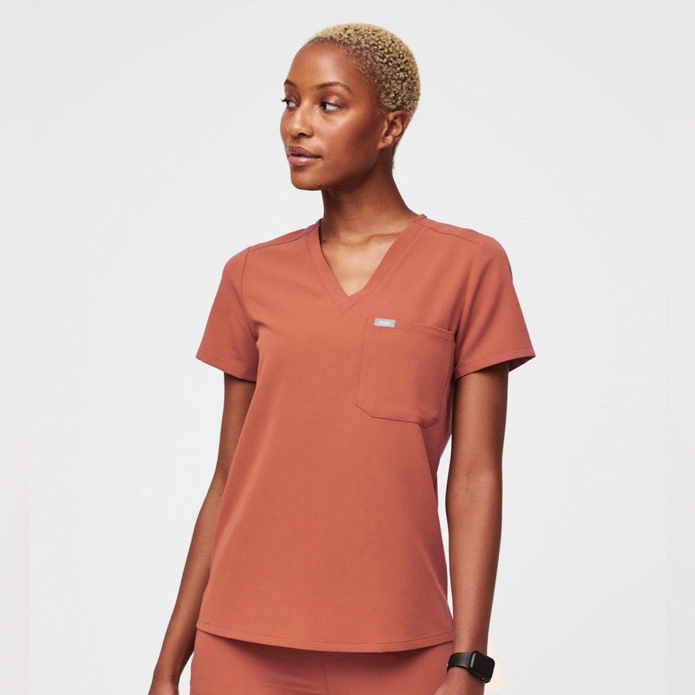 FIGS- terracotta scrub set- Zamora bottom & Catarina top